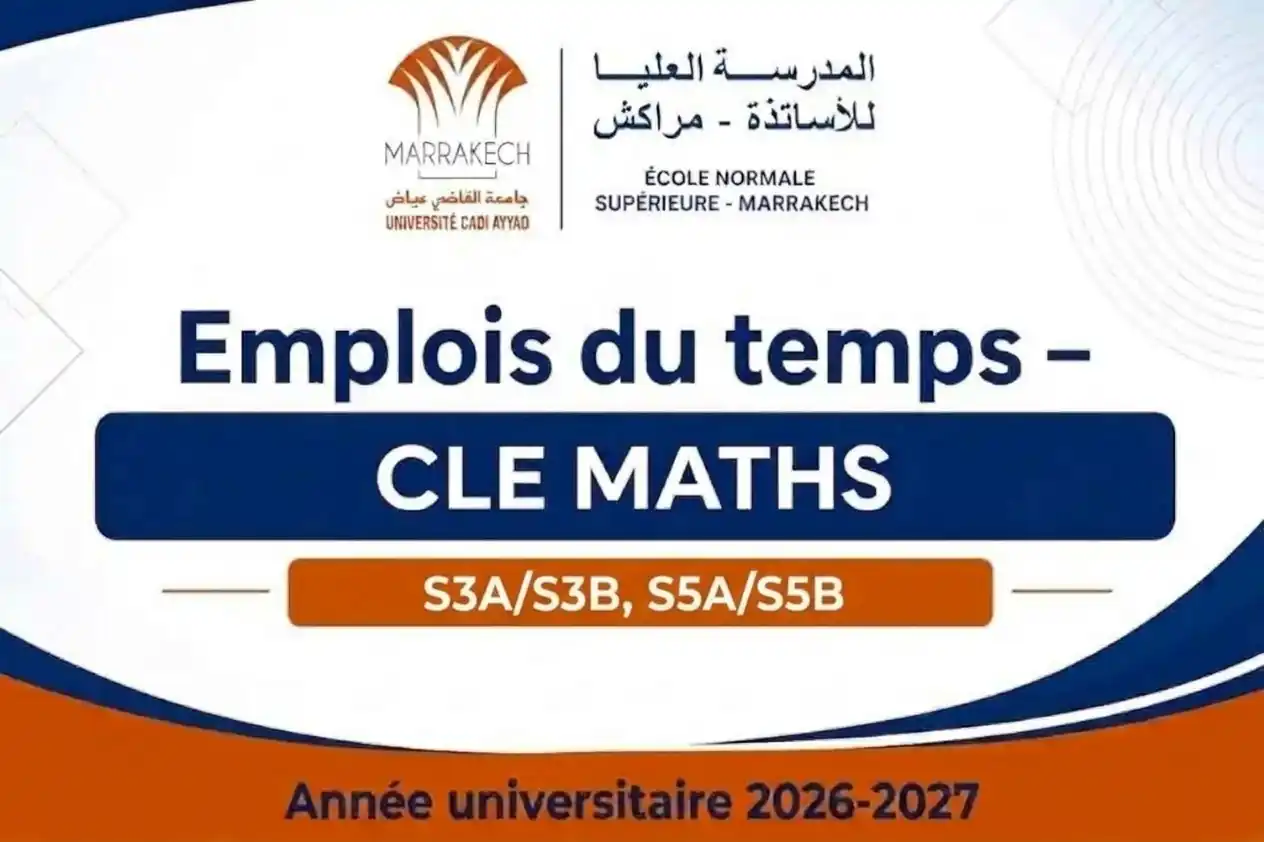 Emplois du temps CLE MATHS S3A/S3B, S5A/S5B - Année universitaire 2026-2027