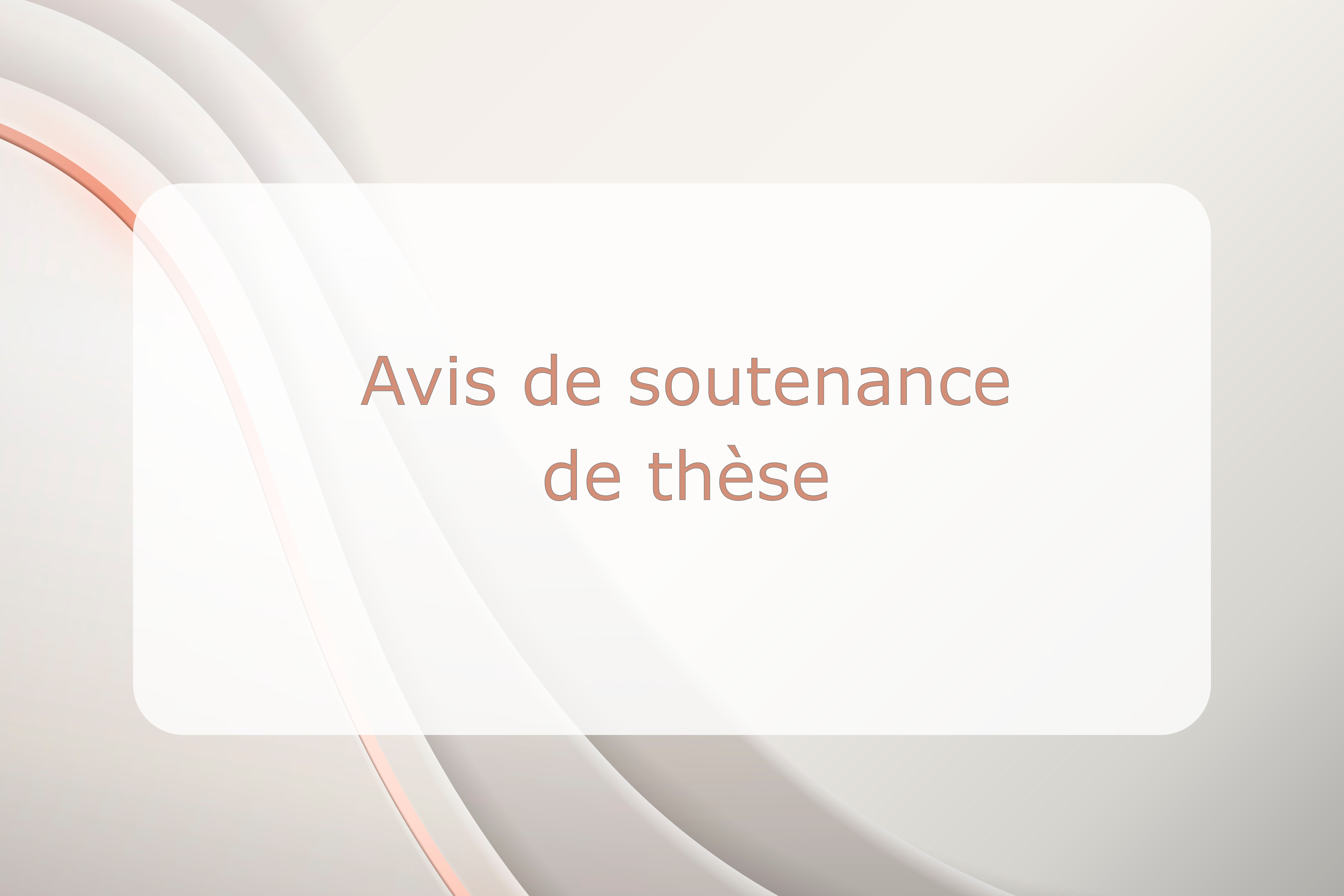 Avis de soutenance de thèse.