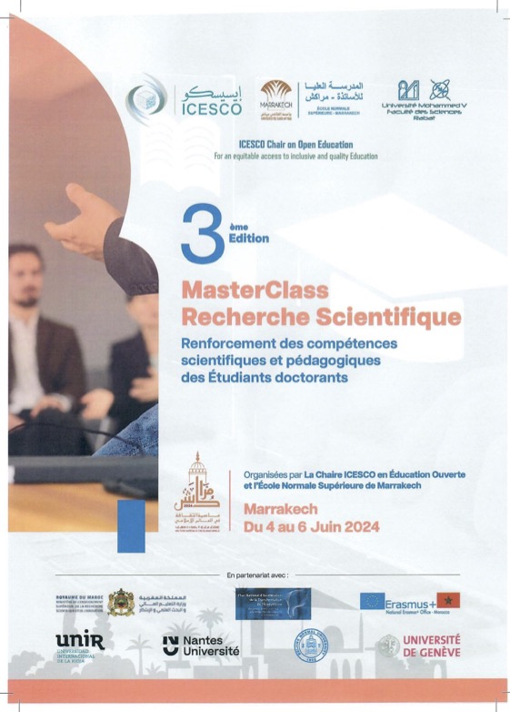 3ème Edition MasterClass : Recherche Scientifique, Renforcement des compétences scientifiques/pédagogiques des Étudiants doctorants